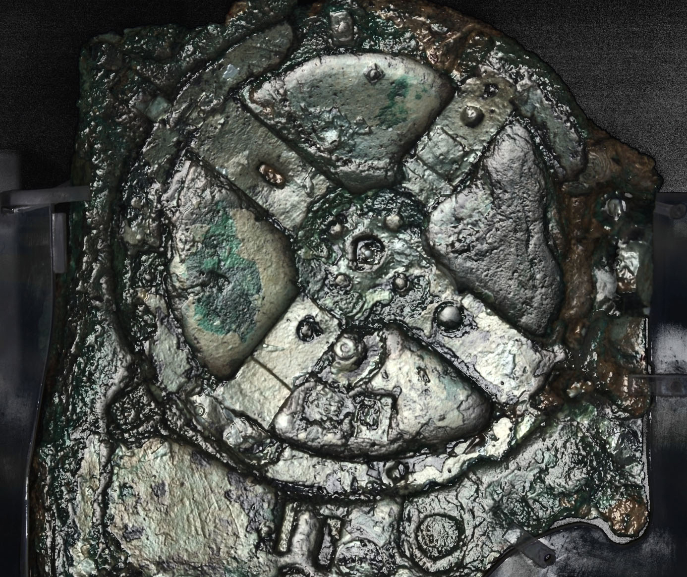 The Antikythera mechanism was similar in size to a mantel clock, and bits of wood found on the fragments suggest it was housed in a wooden case
